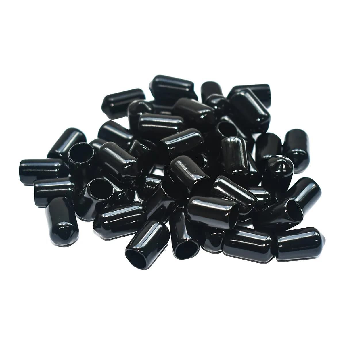 yuntop Black Vinyl Flexible End Caps for Pipes, Tubing & Rods (50-Pack, 6.5mm-7mm) — 5/16 Inch 8 mm