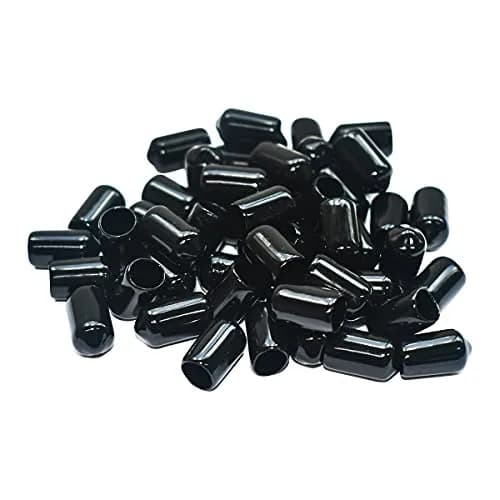 yuntop 50pcs Black Rubber End Caps for 8mm-8.5mm (5/16 Inch) Screws, Tubes, Pipes | Protective Thread Covers thumbnail 1