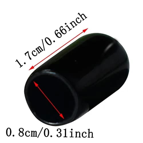 yuntop 50pcs Black Rubber End Caps for 8mm-8.5mm (5/16 Inch) Screws, Tubes, Pipes | Protective Thread Covers thumbnail 4
