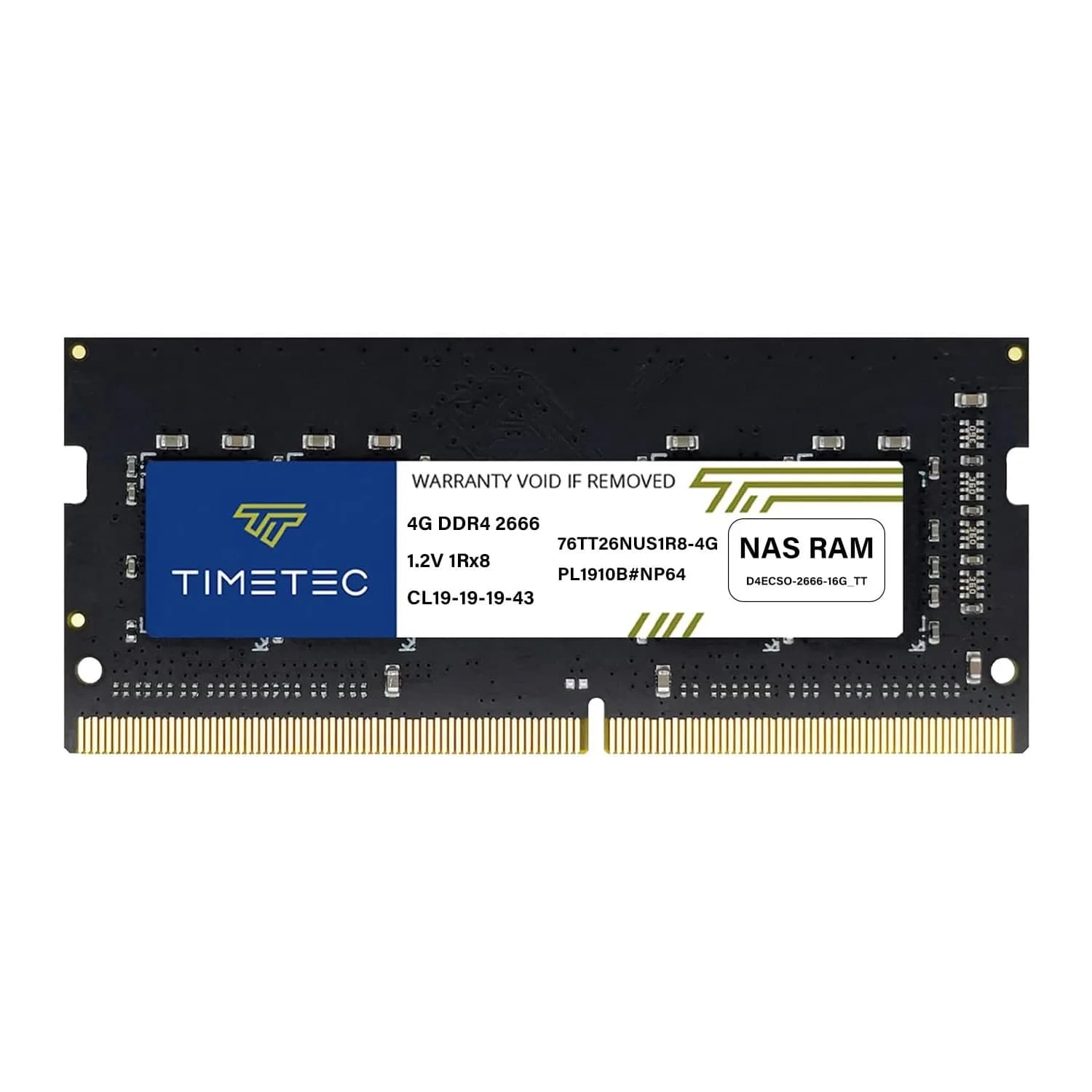 Timetec DDR4-2666 4GB SODIMM RAM | Compatible with Synology NAS Models - main product image