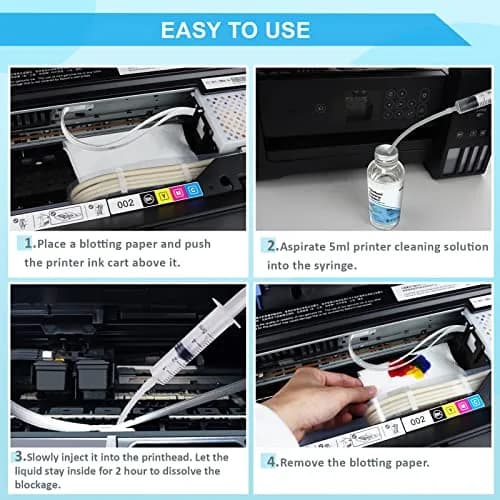 Wawocs Universal Inkjet Printer Cleaning Kit 250ml (8.45 Fl Oz) | Cleans Epson, HP, Canon Printheads thumbnail 4