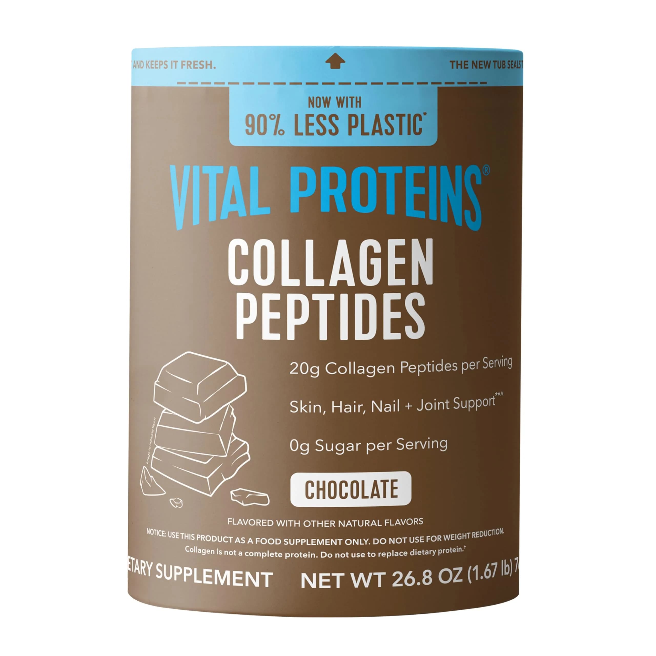 Vital Proteins Chocolate protein powder tub Collagen 28 servings