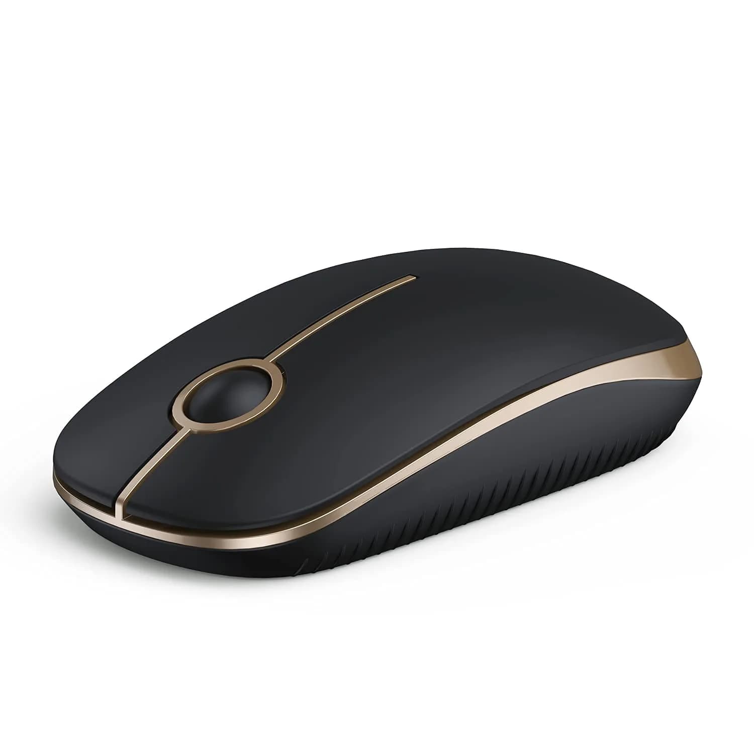 VssoPlor Wireless Mouse, Black and Gold, 4.7 x 2.6 inch (11.9 x 6.6 cm) | Silent Clicking & Stable 2.4GHz Connection - main product image