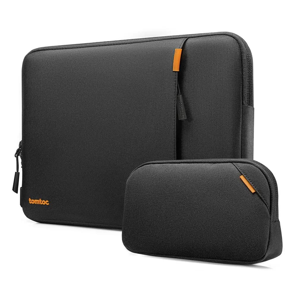 tomtoc 360 Protective Laptop Sleeve Kit for 13-inch MacBook Air M5/A3449 | Military-Grade Shock & Drop Protection — Black