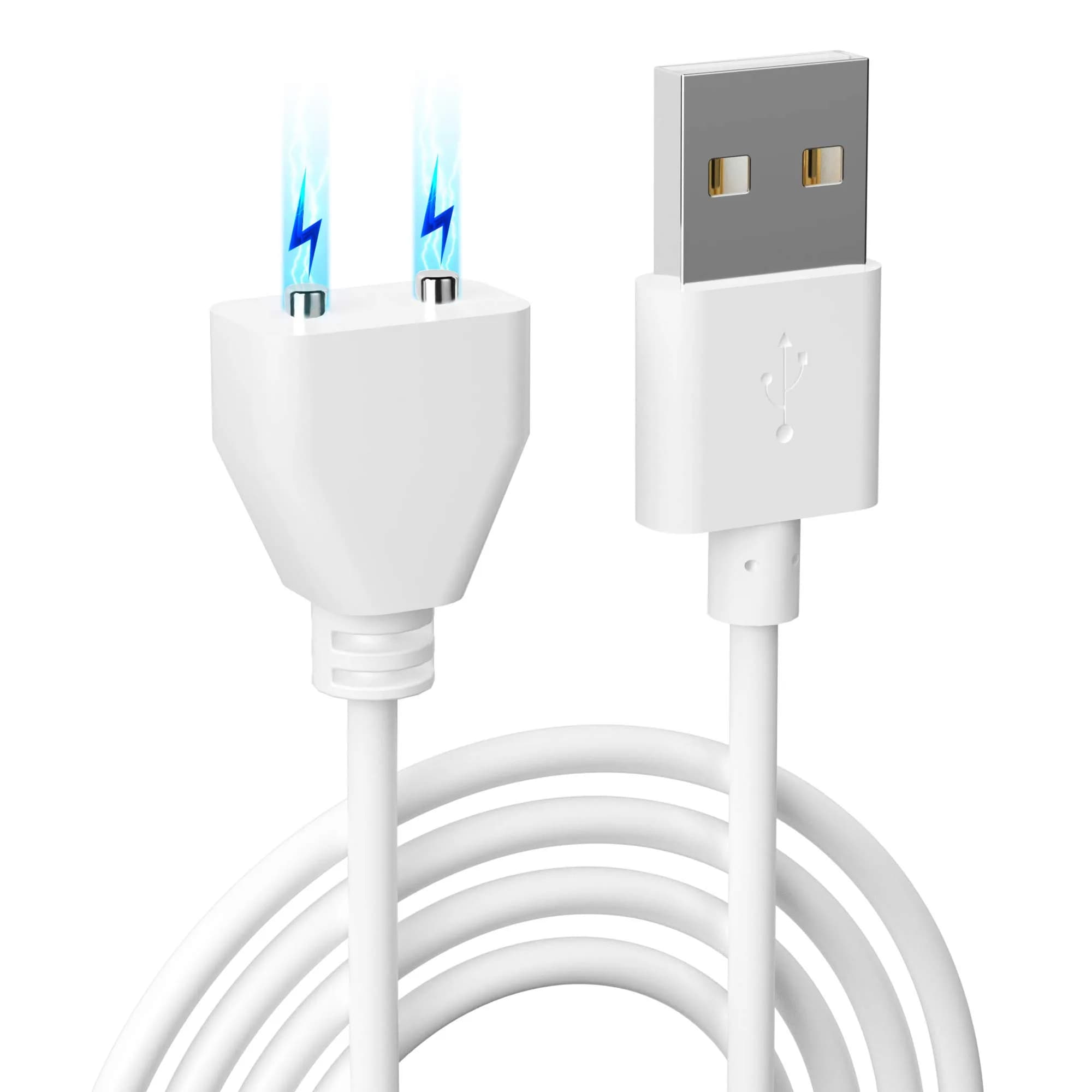 Bicmice Magnetic USB DC Charger Cable 10mm (0.39 Inch) | 2.6ft (0.79m) White Charging Cord — 6 mm