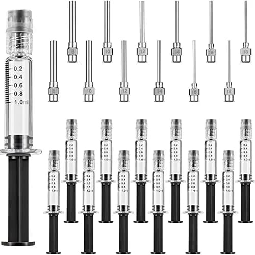 Nuanchu 12 Pack 1ml Glass Syringes with Blunt Needles | Industrial & Artistic Use, Non-Medical thumbnail 1