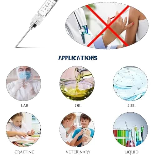 Nuanchu 12 Pack 1ml Glass Syringes with Blunt Needles | Industrial & Artistic Use, Non-Medical thumbnail 5