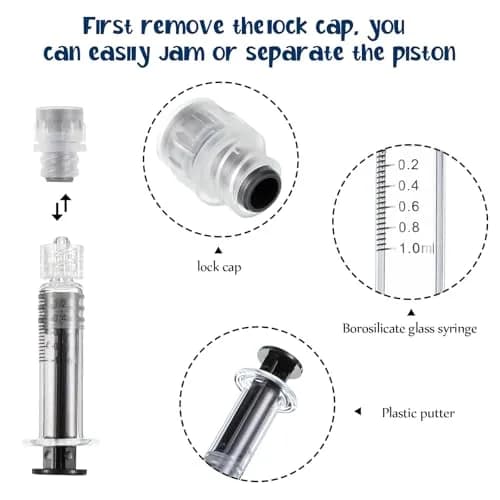 Nuanchu 12 Pack 1ml Glass Syringes with Blunt Needles | Industrial & Artistic Use, Non-Medical thumbnail 3