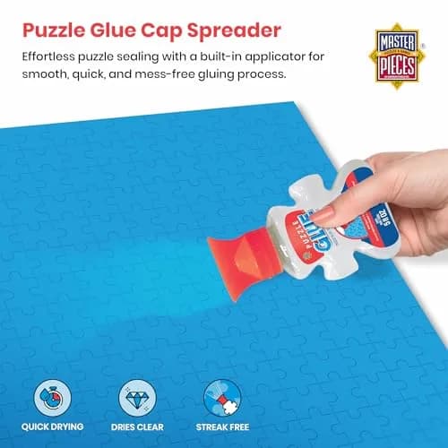 Masterpieces Puzzle Glue 5oz Shaped Bottle - Clear - Vibrant Artwork & Durable Pieces for Teens & Adults thumbnail 2