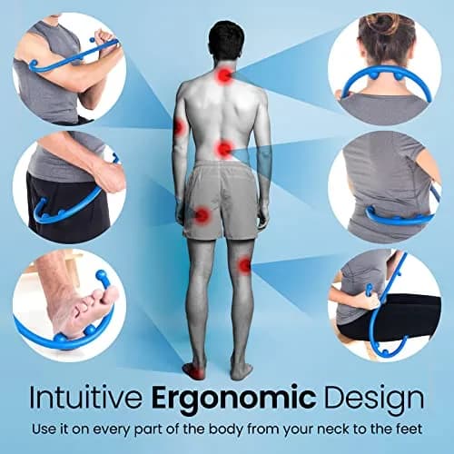 LiBa Trigger Point Back and Neck Massager 2-Pack Blue | Deep Tissue Muscle Knot Relief thumbnail 5