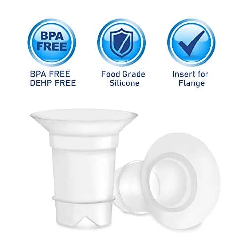 Maymom 21 mm Flange Insert for Medela & Spectra Shields | Reduces Nipple Tunnel to 21 mm (2-Pack, Semi-Clear) thumbnail 7