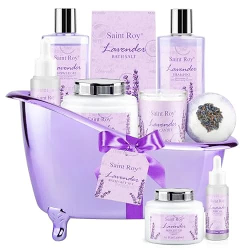 Saint Roy Lavender Spa Gift Basket for Women | 10-Piece Bath & Body Set with Shea Butter & Vitamin E thumbnail 10