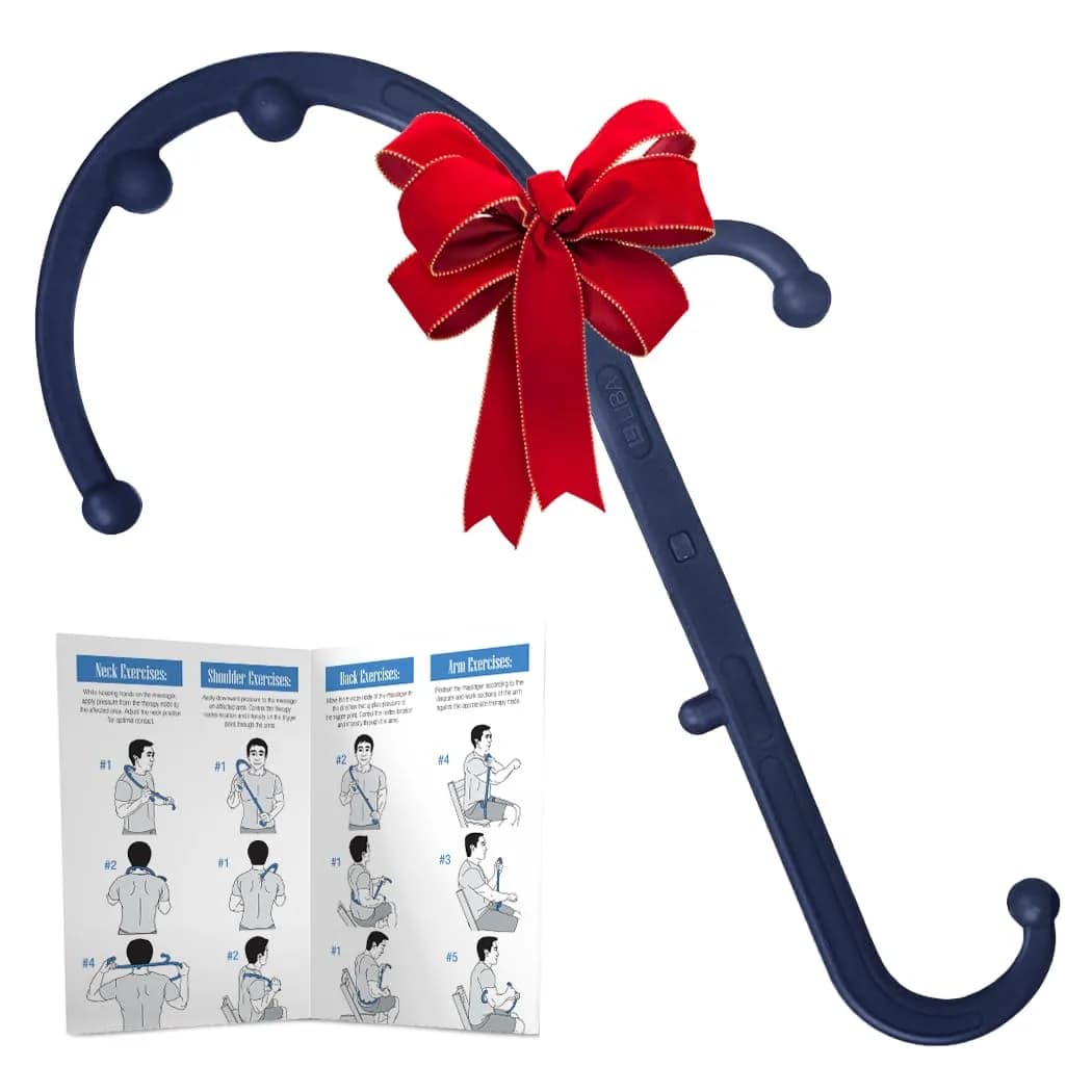 LiBa Trigger Point Cane Massager for Back and Neck | 36.83 cm (14.5 in) Deep Tissue Muscle Knot Relief — C. Navy