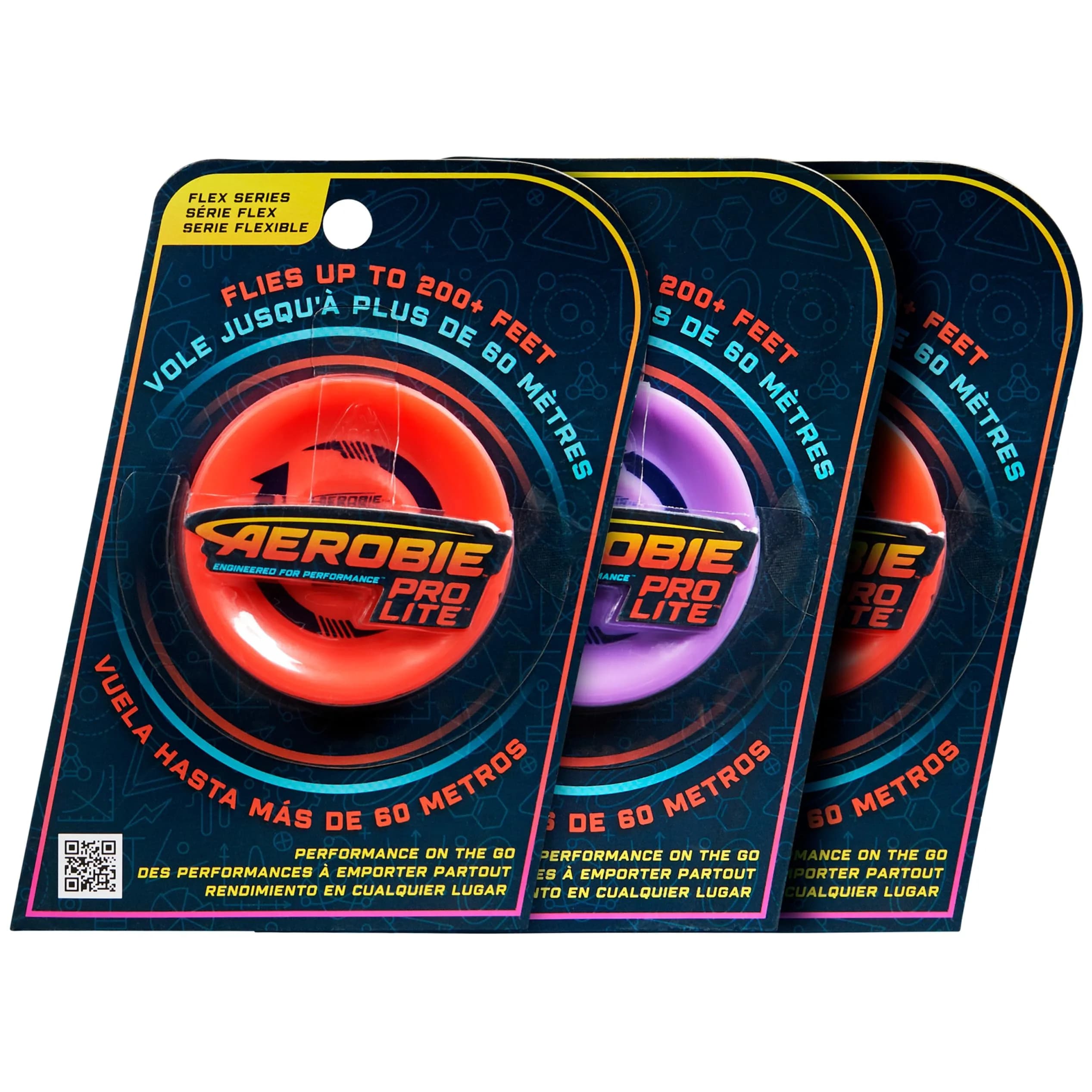 Aerobie Sprint Ring Flying Disc 10 Inches (25.4 cm) Orange | Long Distance Outdoor Toy — 2 Red, 1 Purple