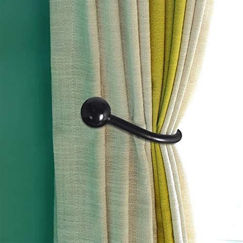 HEMOUR Black Curtain Holdback 4 Pcs | Heavy Duty Metal Wall Mounted Drapery Tiebacks thumbnail 7