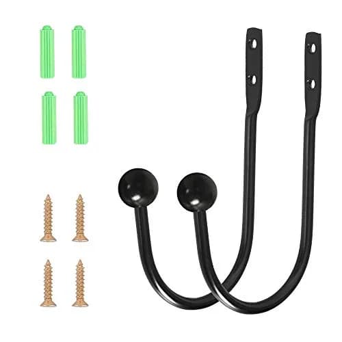 HEMOUR Black Curtain Holdback 4 Pcs | Heavy Duty Metal Wall Mounted Drapery Tiebacks thumbnail 2