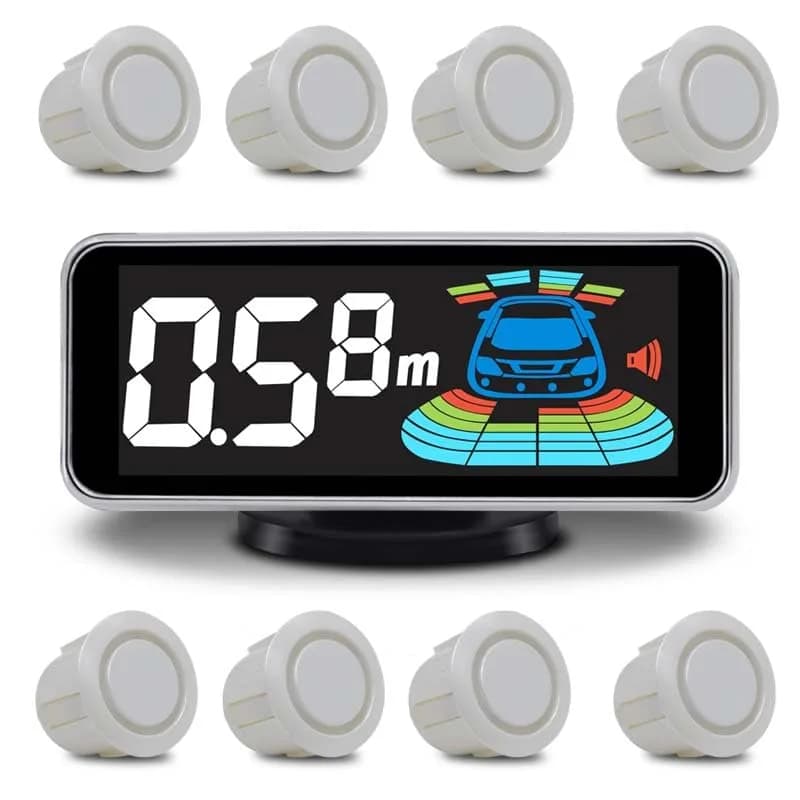 ELSNU 8-Sensor Parking Assist System with Digital Display & Voice Alerts, 12V DC | Front & Rear Detection thumbnail 2