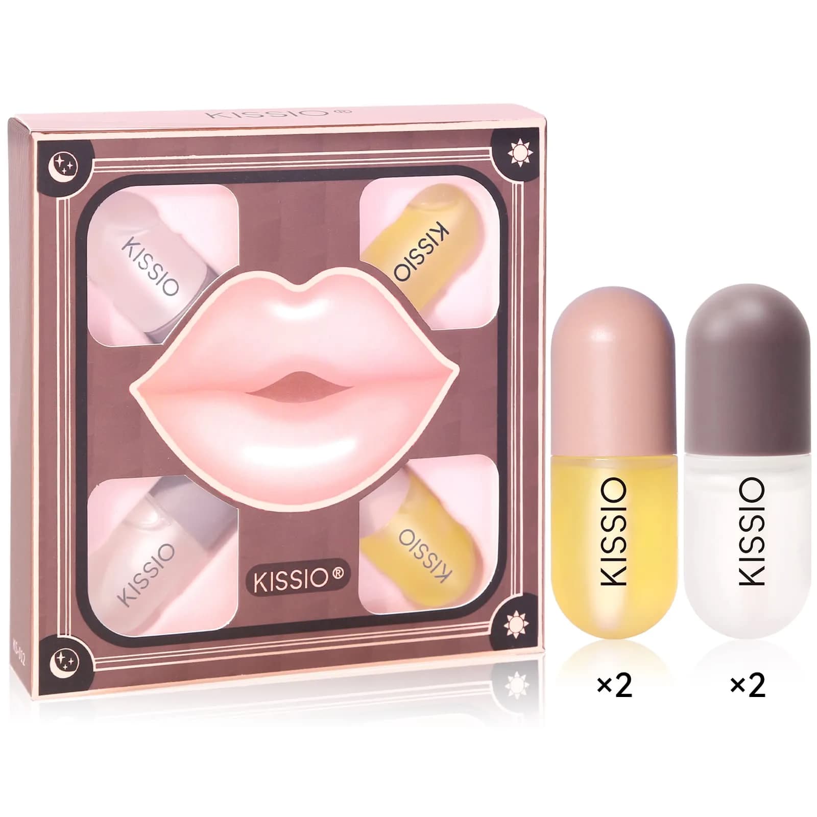 KISSIO Natural Lip Plumper Gloss 5.6ml (0.19 Fl Oz) | For Fuller, Hydrated Lips — 08#Purple