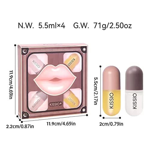 KISSIO Lip Plumper Set 4PCS | Hydrating & Volumizing Lip Care for Day & Night thumbnail 7