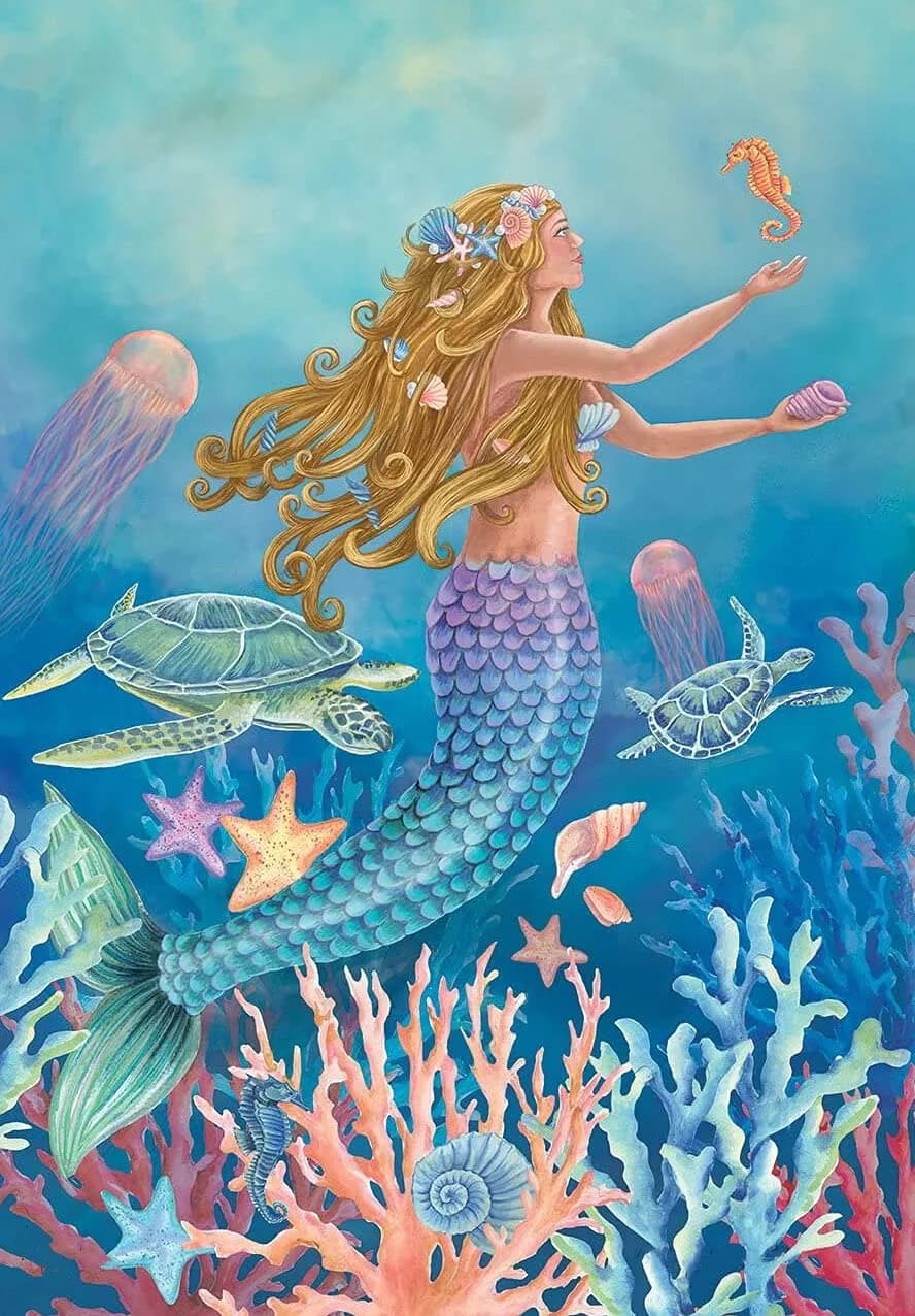 NAIMOER 5D Diamond Art Kits for Adults Seaside Lighthouse Round Full Drill 12x16 inches | Relaxing Craft for Home Decor — Mermaid, Sea