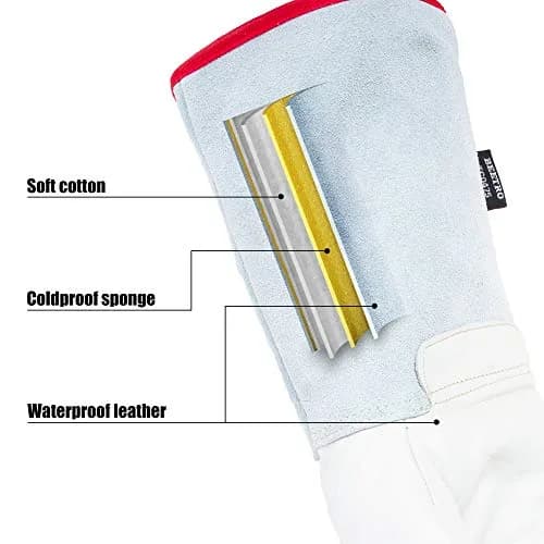 BEETRO -292℉— -418℉/-180℃— -250℃ Cryogenic Antifreeze Gloves 14 Inch | Low Temp Resistant 5 Pairs thumbnail 6