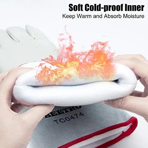 BEETRO -292℉— -418℉/-180℃— -250℃ Cryogenic Antifreeze Gloves 14 Inch | Low Temp Resistant 5 Pairs thumbnail 7