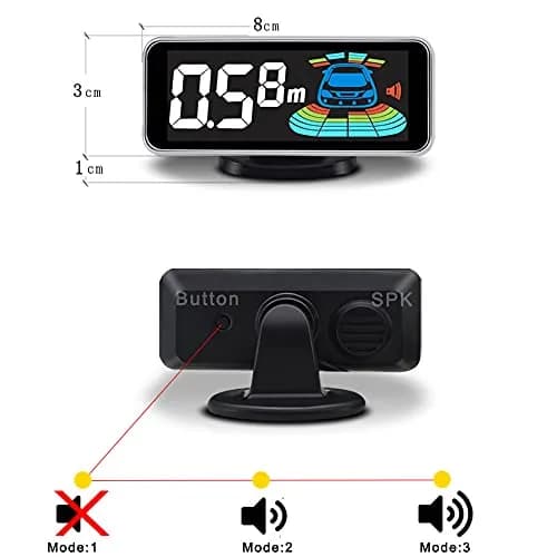 ELSNU 8-Sensor Parking Assist System with Digital LCD Display & Voice Alerts (Silver) thumbnail 5
