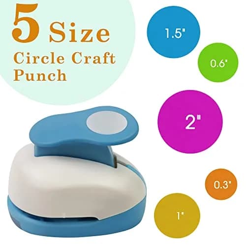 ECOHU Set of 5 Circle Paper Punches | 7.62 cm (3'') to 5.08 cm (2'') Crafting Sizes thumbnail 2