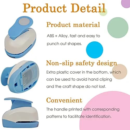 ECOHU Set of 5 Circle Paper Punches | 7.62 cm (3'') to 5.08 cm (2'') Crafting Sizes thumbnail 3