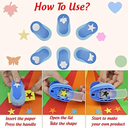 ECOHU Set of 6 Craft Hole Punches 1-inch Shapes | DIY Paper Crafting Tool thumbnail 5