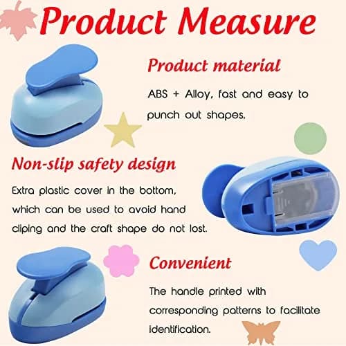 ECOHU Set of 6 Craft Hole Punches 1-inch Shapes | DIY Paper Crafting Tool thumbnail 6