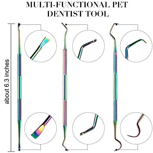 Hotop Dog Tooth Scaler Scraper Dental Tool Stainless Steel Rainbow Color | Pet Dental Care thumbnail 2