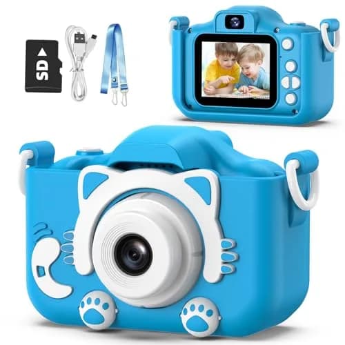 Goopow Kids Camera Toys for 3-8 Year Old Girls Boys, Children Digital Video Camcorder Camera with Cartoon Soft Cover, Best Chritmas Birthday Festival Gift for Kids - 32G SD Card Included thumbnail 1