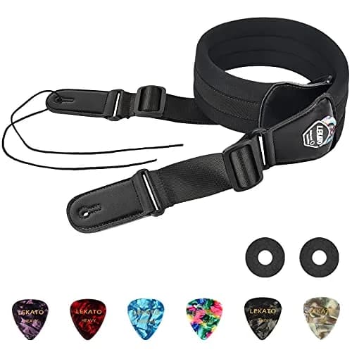 LEKATO 3" Wide Memory Foam Bass Guitar Strap 127-155cm (50"-61") | Padded, Adjustable, Pick Holder & Strap Locks thumbnail 9