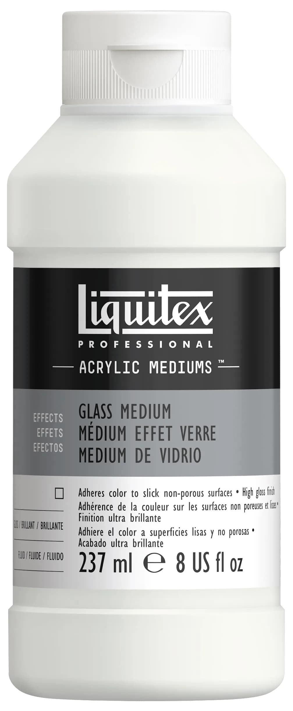Liquitex Professional Effects Glass Medium 237ml (8 Fl Oz) | Creates Glossy, Scratch-Resistant Surfaces on Glass, Ceramics & Porcelain - main product image