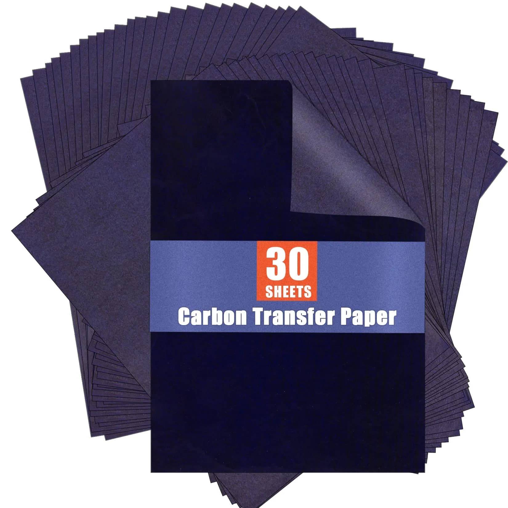 PSLER Red Carbon Paper for Tracing - 30Pcs Graphite Transfer Paper, A4 | Durable Tracing Paper for Art and Crafts — blue