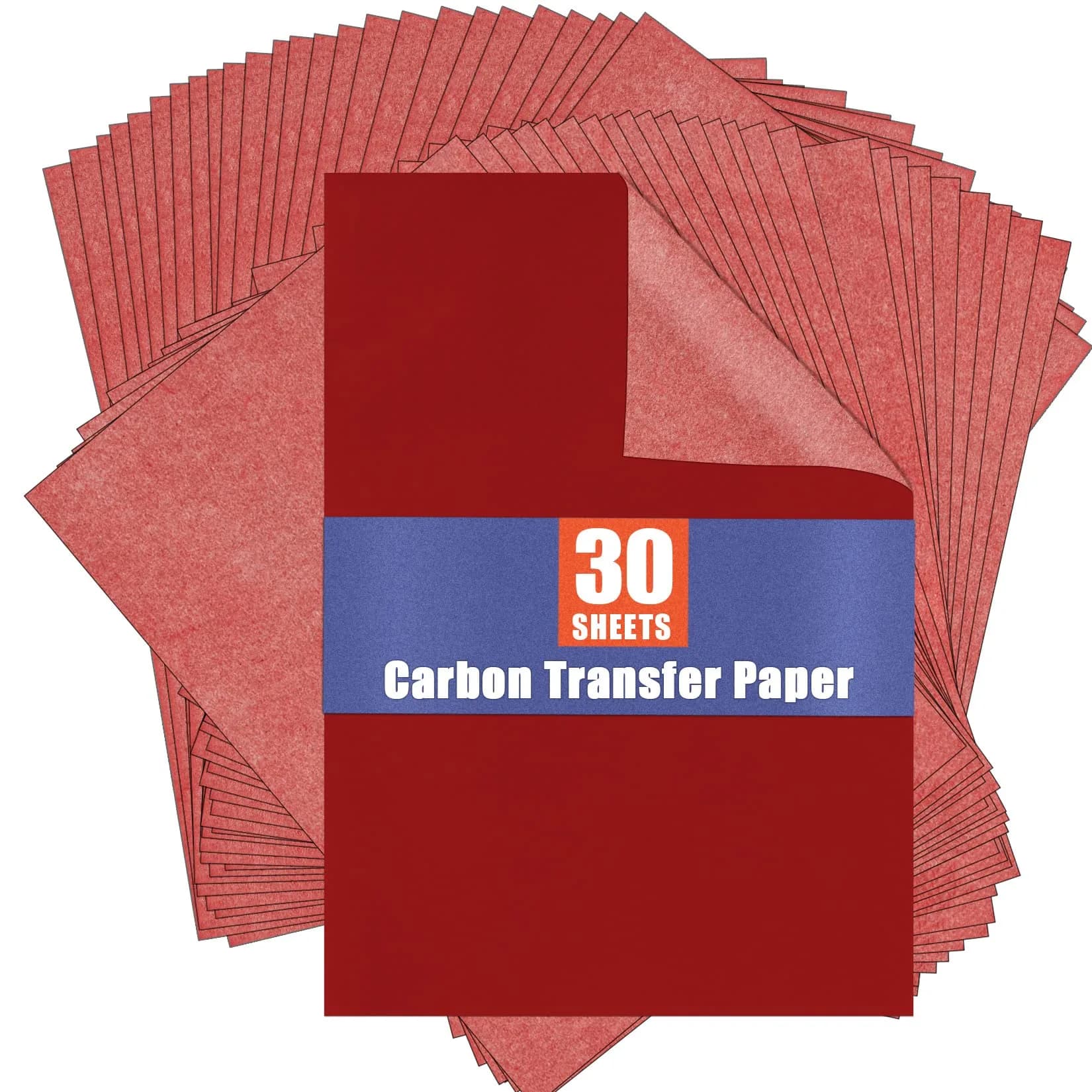 PSLER Red Carbon Paper for Tracing - 30Pcs Graphite Transfer Paper, A4 | Durable Tracing Paper for Art and Crafts — red