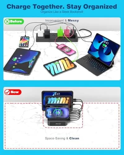 MSTJRY 5 Port USB-A Charging Station Dock 50W | 54.9 cm (0.55 kg) Gunmetal thumbnail 3