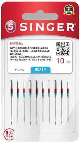 Singer Universal 2020 Sewing Machine Needles, Size 90/14 (10-Pack) | For Medium-Weight Fabrics thumbnail 1