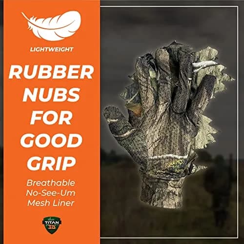 Titan 3D Leafy Gloves for Leafy Suit | Lightweight Camouflage Gloves for Hunting & Shooting thumbnail 6
