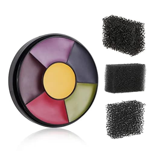 MEICOLY 6 Color Bruise Wheel Special Effects Makeup Kit | 10g (0.35 oz) Palette with 3 Stipple Sponges thumbnail 1