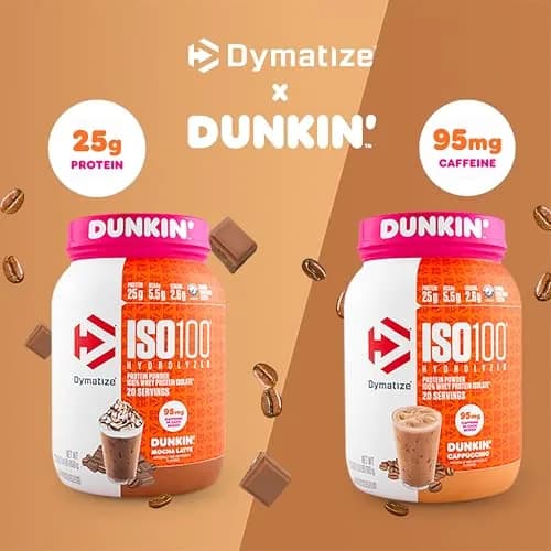 Dymatize ISO100 Protein Powder Mocha Latte 1.34 lb (612 g) | 25g Protein, 5.5g BCAAs, 95mg Caffeine thumbnail 2