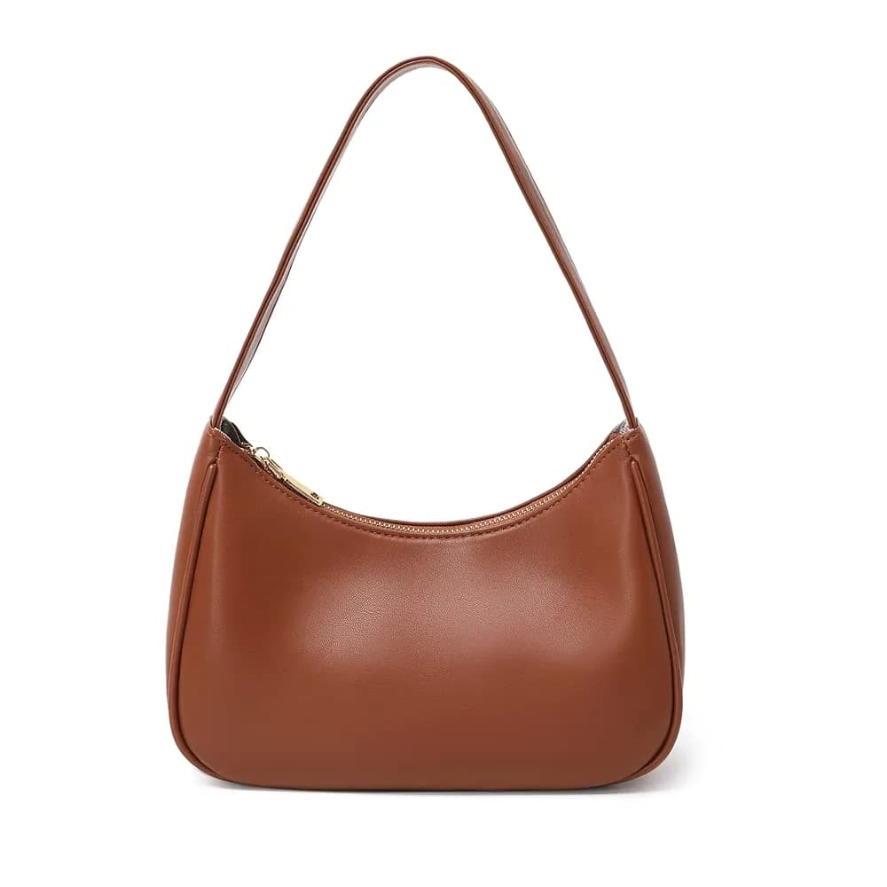 CYHTWSDJ Hobo Tote Handbag Mini Clutch Purse with Zipper Closure, Brown 25.9cm (10.2") x 17cm (6.7") x 9.9cm (3.9") | Cute & Stylish Underarm Bag for Women