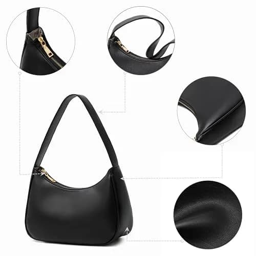 CYHTWSDJ Hobo Tote Handbag Mini Clutch Purse with Zipper Closure, Brown 25.9cm (10.2") x 17cm (6.7") x 9.9cm (3.9") | Cute & Stylish Underarm Bag for Women thumbnail 9