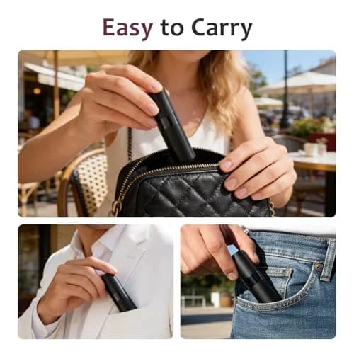 LISAPACK Refillable Perfume Atomizer Spray Bottle 8ml (0.27 Fl Oz) - Pack of 3 Black | Twist-Up Leak-Proof Design thumbnail 5