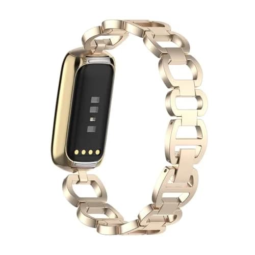 E ECSEM Fitbit Luxe Band Adjustable Stainless Steel Bracelet | Elegant Dressy Strap for Women thumbnail 2