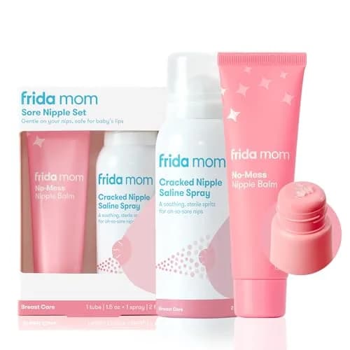 Frida Mom Nipple Saline Spray and Balm Set | 2 fl oz (59ml) Spray, 1.5 fl oz (44ml) Balm | Soothes & Hydrates Sore Nipples thumbnail 1