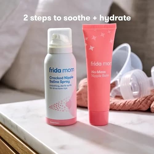 Frida Mom Nipple Saline Spray and Balm Set | 2 fl oz (59ml) Spray, 1.5 fl oz (44ml) Balm | Soothes & Hydrates Sore Nipples thumbnail 2