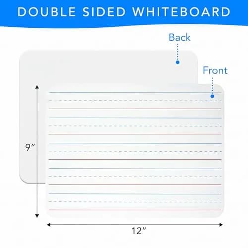 Ultimate Stationery Small White Board 9x12 Dry Erase Mini Lapboard 2 PK | Double Sided for Kids thumbnail 2