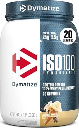 Dymatize ISO100 Gourmet Vanilla Whey Protein Isolate Powder | Fast-Absorbing Muscle Fuel thumbnail 1